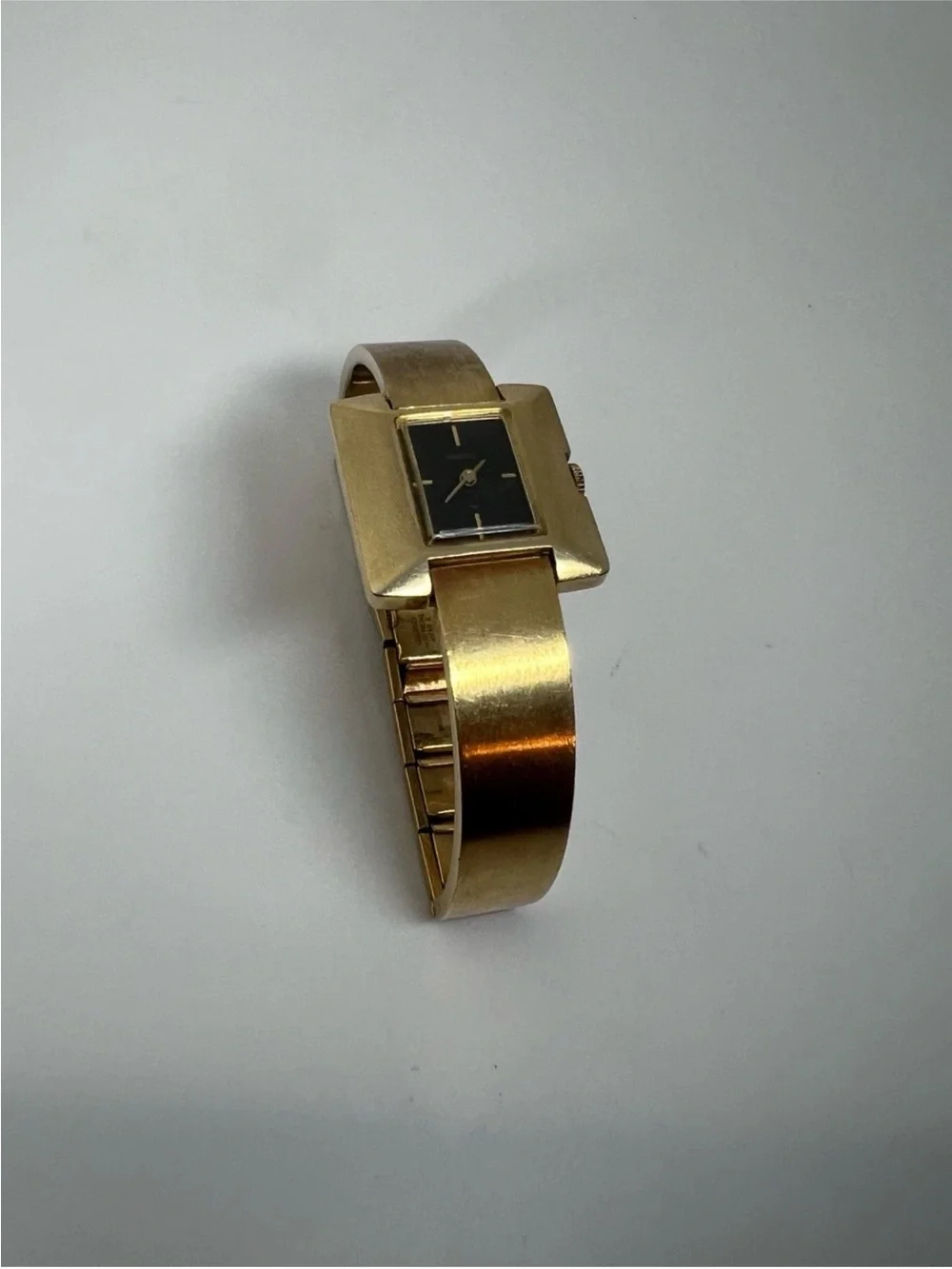 Seiko mechanical Gold-Tone Women's Bracelet Watch with Black Dial